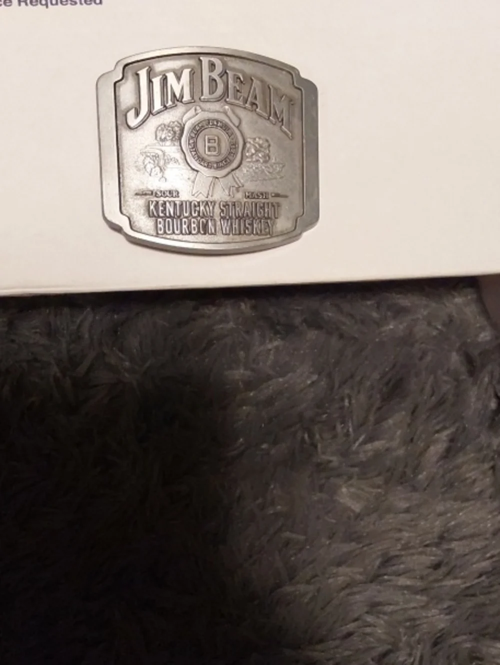 Jim Beam Silver-Tone Kentucky Straight Bourbon Belt Buckle